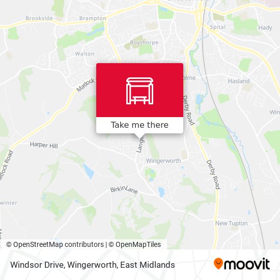 Windsor Drive, Wingerworth map