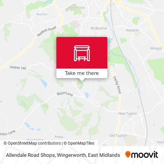 Allendale Road Shops, Wingerworth map