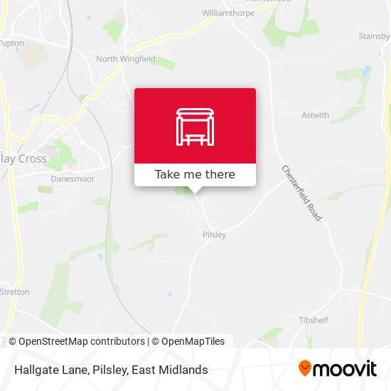 Hallgate Lane, Pilsley map