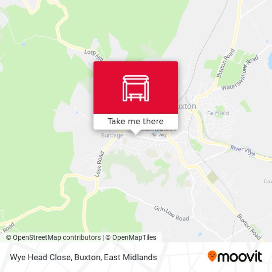 Wye Head Close, Buxton map