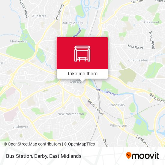 Bus Station, Derby map