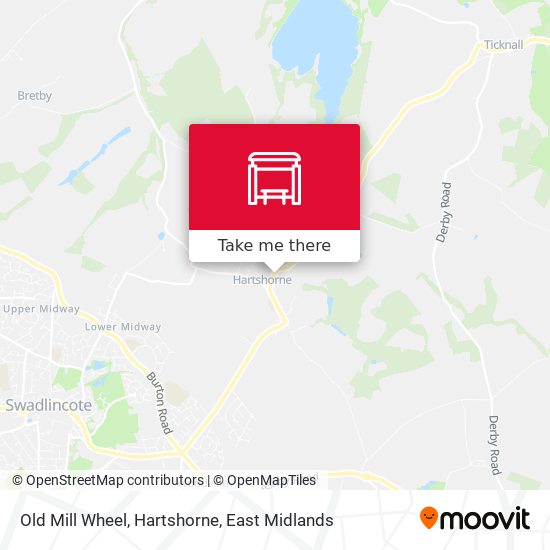 Old Mill Wheel, Hartshorne map