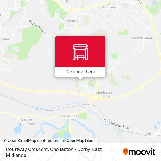 Courtway Crescent, Chellaston - Derby map
