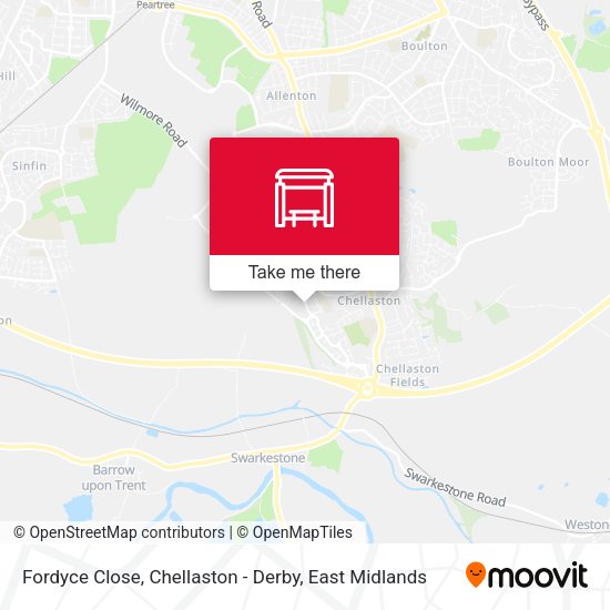 Fordyce Close, Chellaston - Derby map