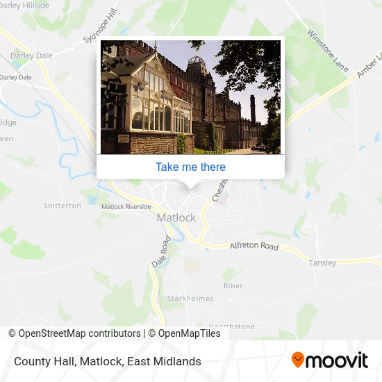 County Hall, Matlock map