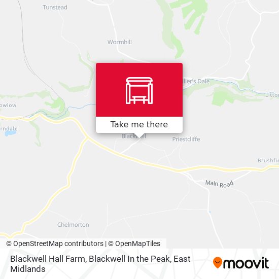 Blackwell Hall Farm, Blackwell In the Peak map