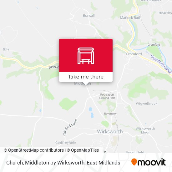 Church, Middleton by Wirksworth map