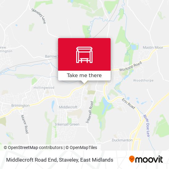 Middlecroft Road End, Staveley map