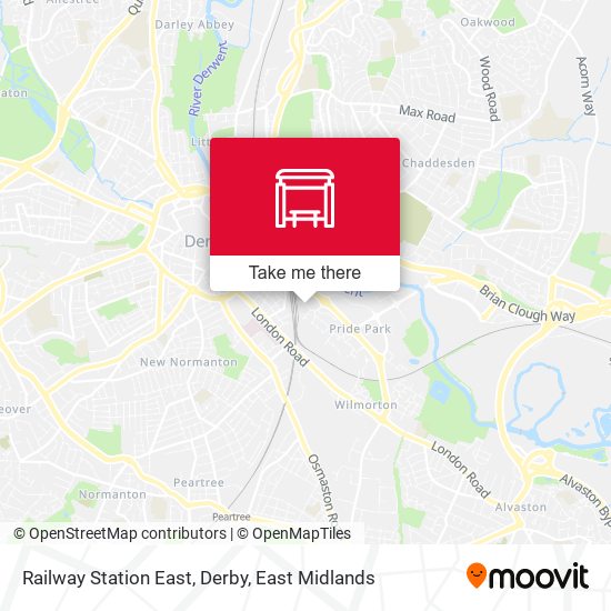 Railway Station East, Derby map