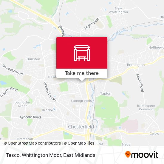 Tesco, Whittington Moor map