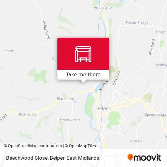 Beechwood Close, Belper map