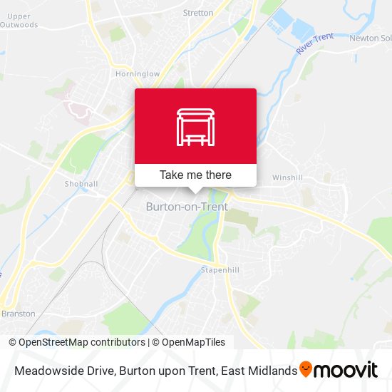 Meadowside Drive, Burton upon Trent map