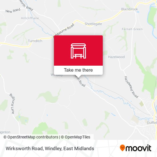 Wirksworth Road, Windley map