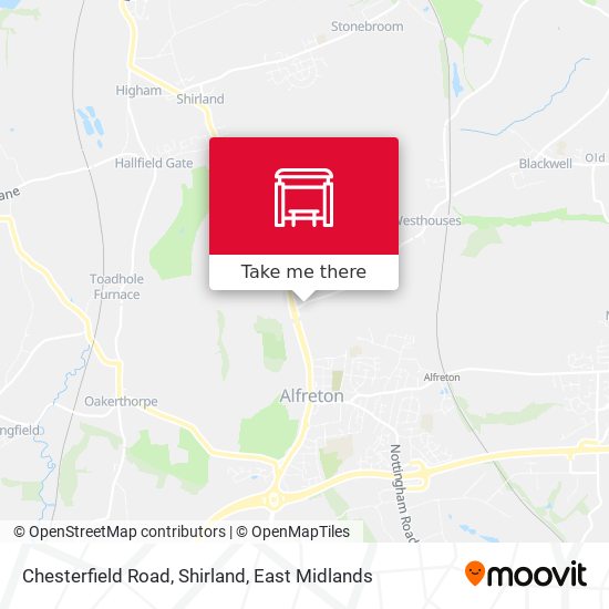 Chesterfield Road, Shirland map