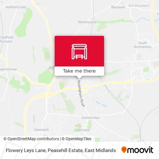 Flowery Leys Lane, Peasehill Estate map