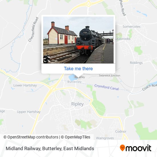 Midland Railway, Butterley map
