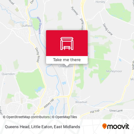 Queens Head, Little Eaton map