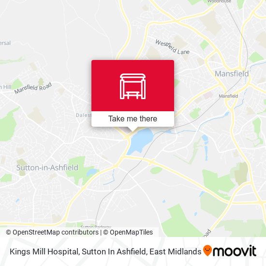 Kings Mill Hospital, Sutton In Ashfield map