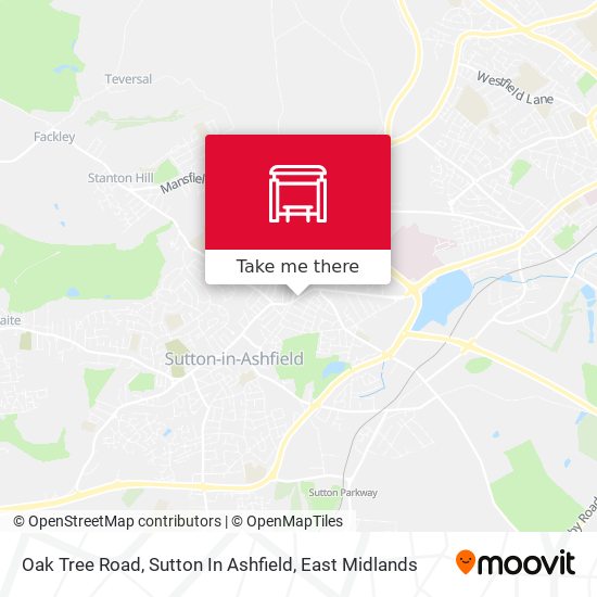 Oak Tree Road, Sutton In Ashfield map