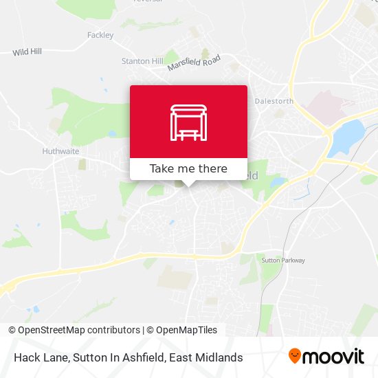 Hack Lane, Sutton In Ashfield map