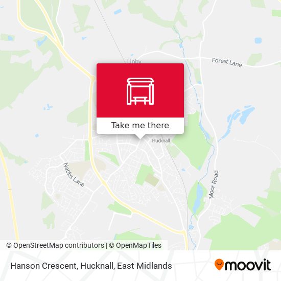 Hanson Crescent, Hucknall map