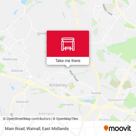 Main Road, Watnall map