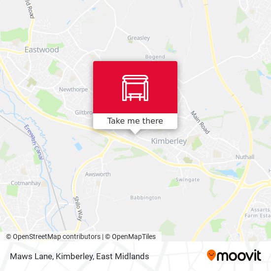 Maws Lane, Kimberley map