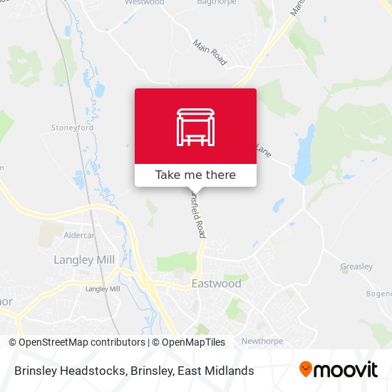 Brinsley Headstocks, Brinsley map
