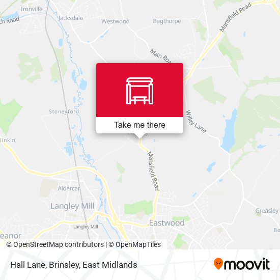 Hall Lane, Brinsley map