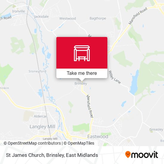 St James Church, Brinsley map