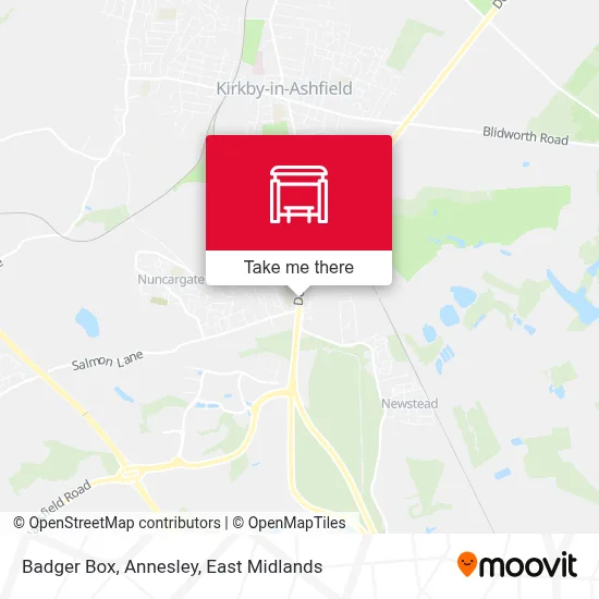 Badger Box, Annesley map