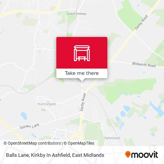 Balls Lane, Kirkby In Ashfield map