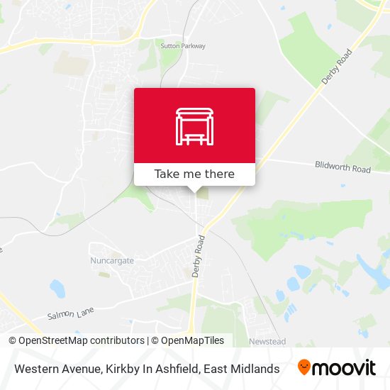Western Avenue, Kirkby In Ashfield map
