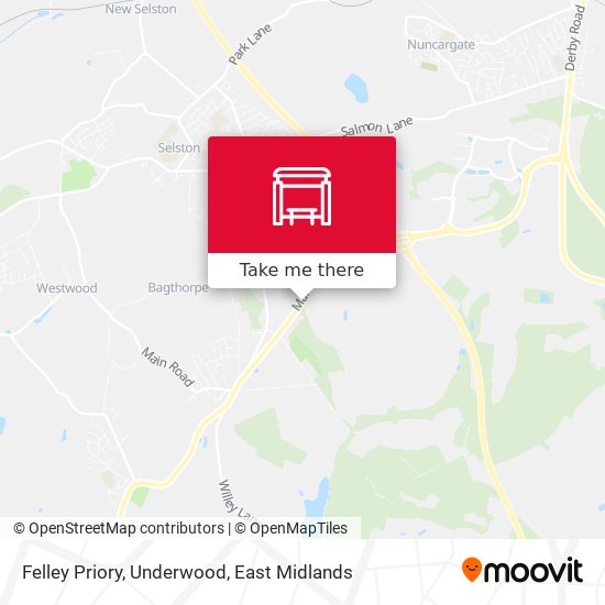 Felley Priory, Underwood map