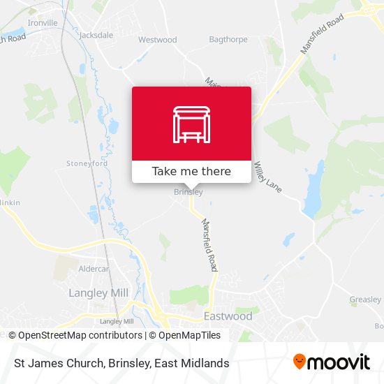 St James Church, Brinsley map
