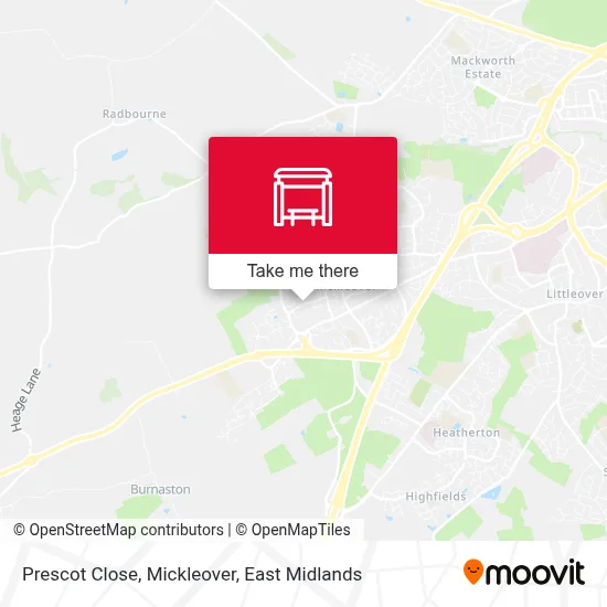 Prescot Close, Mickleover map