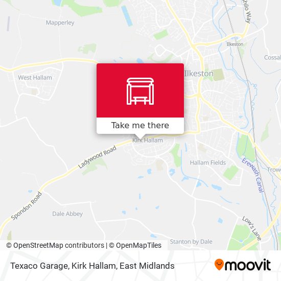 Texaco Garage, Kirk Hallam map