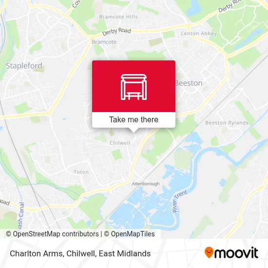 Charlton Arms, Chilwell map