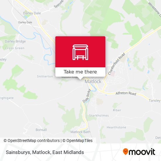 Sainsburys, Matlock map