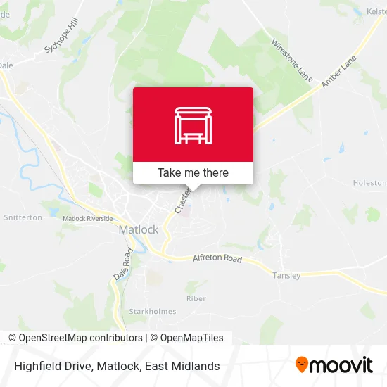 Highfield Drive, Matlock map