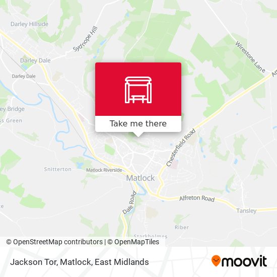 Jackson Tor, Matlock map