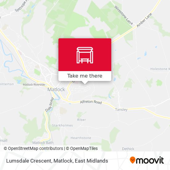 Lumsdale Crescent, Matlock map