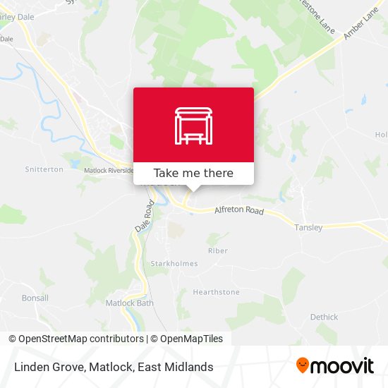Linden Grove, Matlock map
