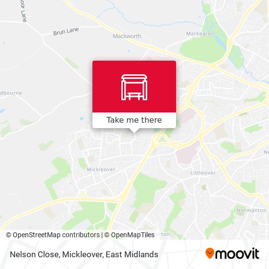 Nelson Close, Mickleover map