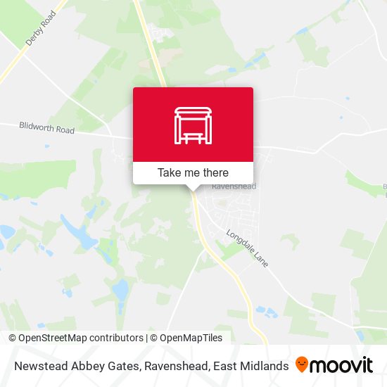 Newstead Abbey Gates, Ravenshead map