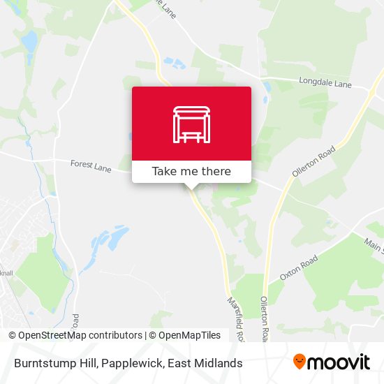 Burntstump Hill, Papplewick map
