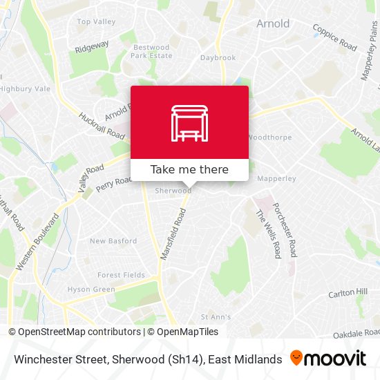 Winchester Street, Sherwood (Sh14) map