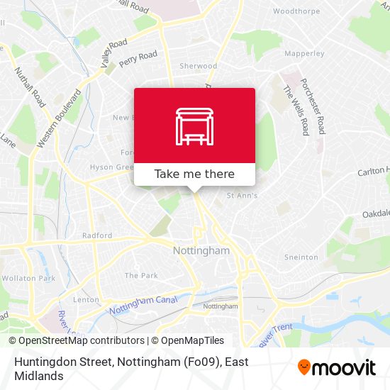 Huntingdon Street, Nottingham (Fo09) map