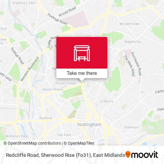 Redcliffe Road, Sherwood Rise (Fo31) map