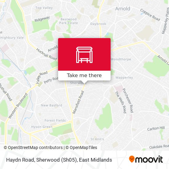 Haydn Road, Sherwood (Sh05) map